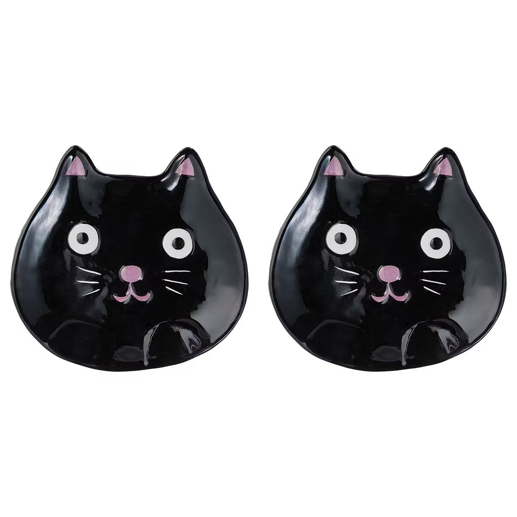 HALLOWEEN Deko-Teller Katze 2er-Set